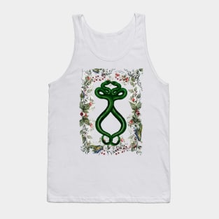 Snakes in Love Watercolor Green snakes in watercolor pomegranate wreath Tank Top